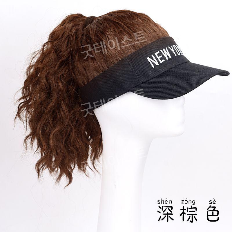 가발 달린 모자 묶은머리 일체형 암환자 캡모자 파마 썬캡 여름 골프 - 상세 이미지 5