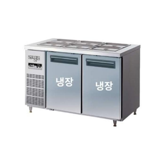 김밥 반찬테이블냉장고 식당용 2도어 토핑냉장고1200 이미지 3