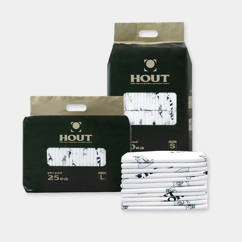 하웃 강아지 애견 배변 패드 두꺼운 반려견 패드 대형, 25매입, 2개