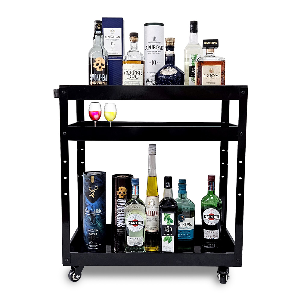 이동식 와인 트롤리 위스키 진열대 양주 트레이 위스키장 철제 3단 선반 bar BF-1