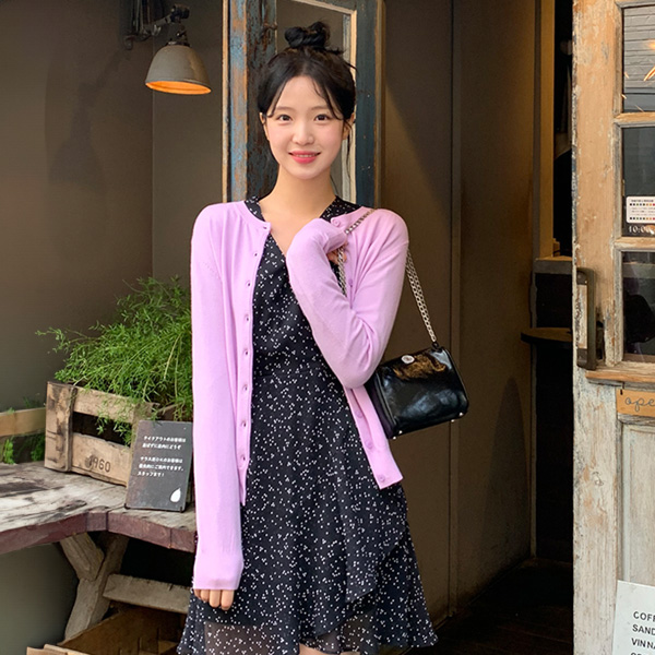 (10컬러♥휘뚤마뚤템) 르비 심플 니트 버튼 라운드넥 긴팔 가디건 cd3034