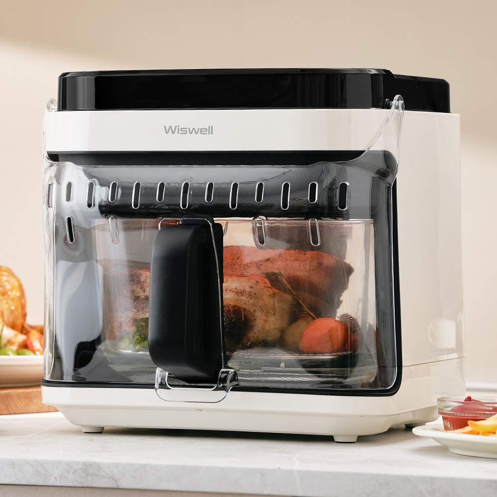 위즈웰 유리 글라스 에어프라이어 5.5L 바스켓 프라이기 글로시UP 저소음 WTA8550