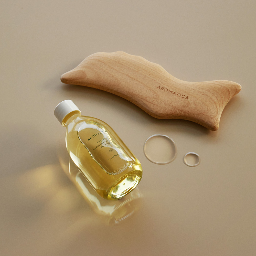 아로마티카 바디오일 & 돌고래 바디 괄사 마사지 세트 (서렌 바디오일+마사저) 리츄얼 선물 바디케어 마사지오일