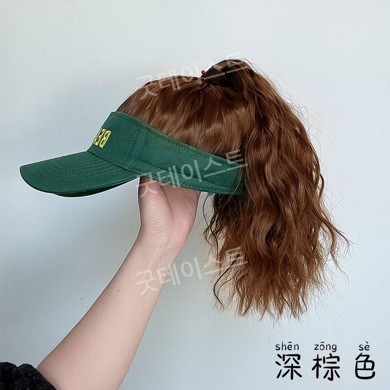 가발 달린 모자 묶은머리 일체형 암환자 캡모자 파마 썬캡 여름 골프 - 상세 이미지 2