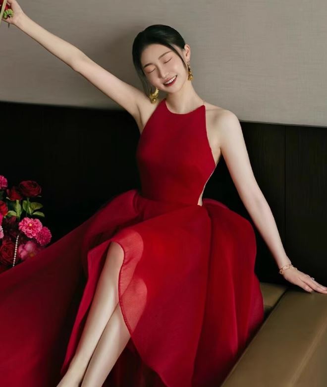 레드드레스 졸업 스냅촬영 홀터넥 셀프웨딩 제주스냅 제품 이미지