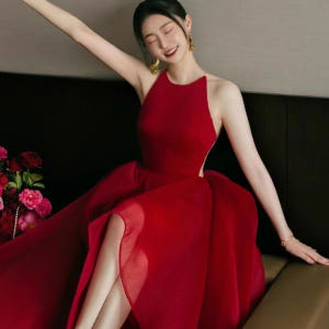 레드드레스 졸업 스냅촬영 홀터넥 셀프웨딩 제주스냅 착용 후기 | 사이즈/핏 총정리 - 상품 이미지 1