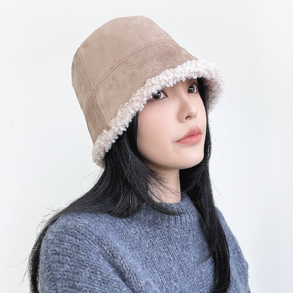 츠미 무스탕 뽀글이양털 여성 겨울 벙거지모자 버킷햇 - 상세 이미지 2