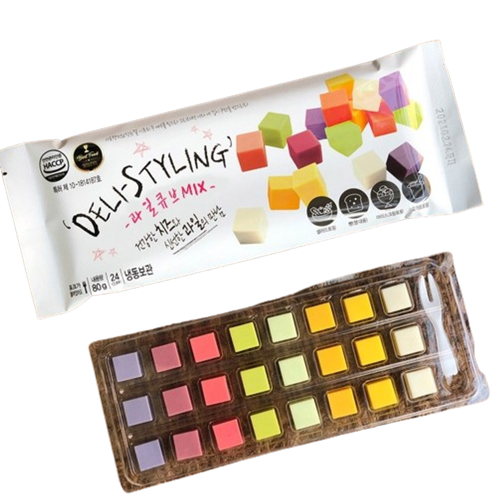 달콤한 새콤달콤한 과일 큐브치즈 캘리포니아 사각