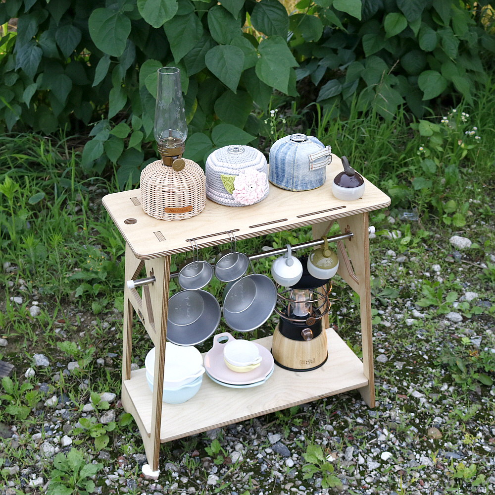 캠핑 쉘프 2단 캠핑 선반 우드 M 셀리