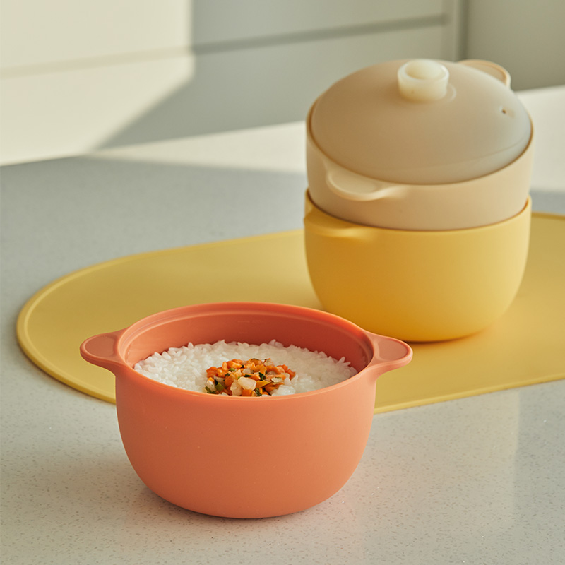 잼먹 이유식찜기 800ml 미니 실리콘 전자렌지