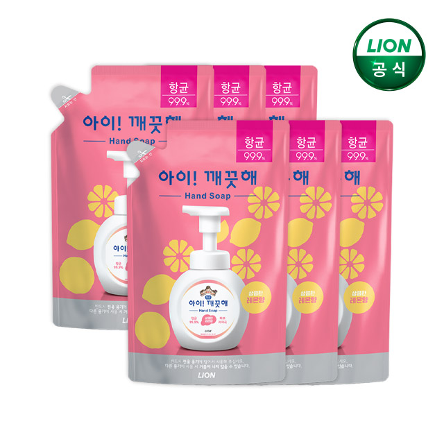 아이깨끗해 레몬 대용량 450ml리필 x 6개/핸드워시 - 상품 이미지