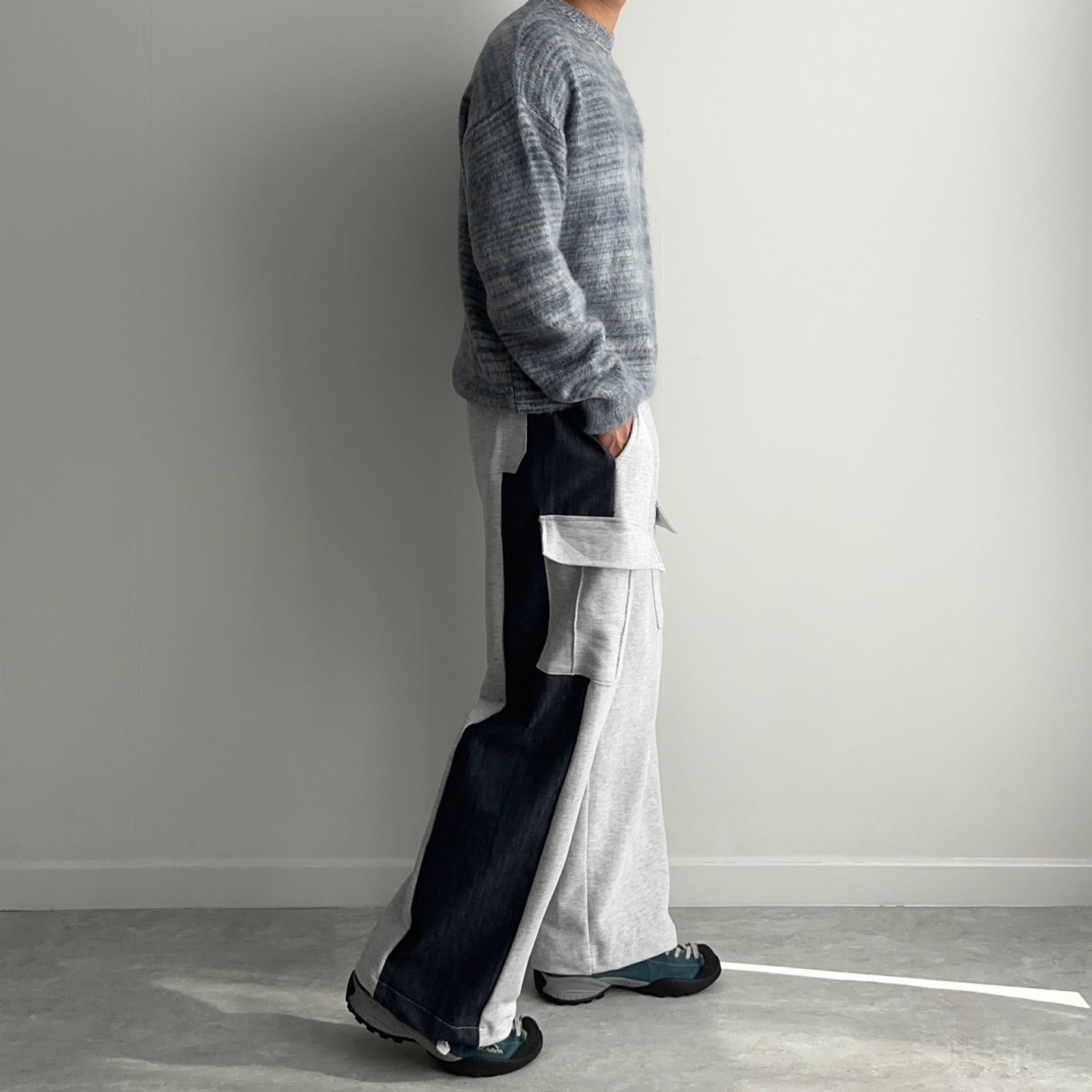 남자와이드트레이닝팬츠 남자통바지 건빵바지 - 상세 이미지 3