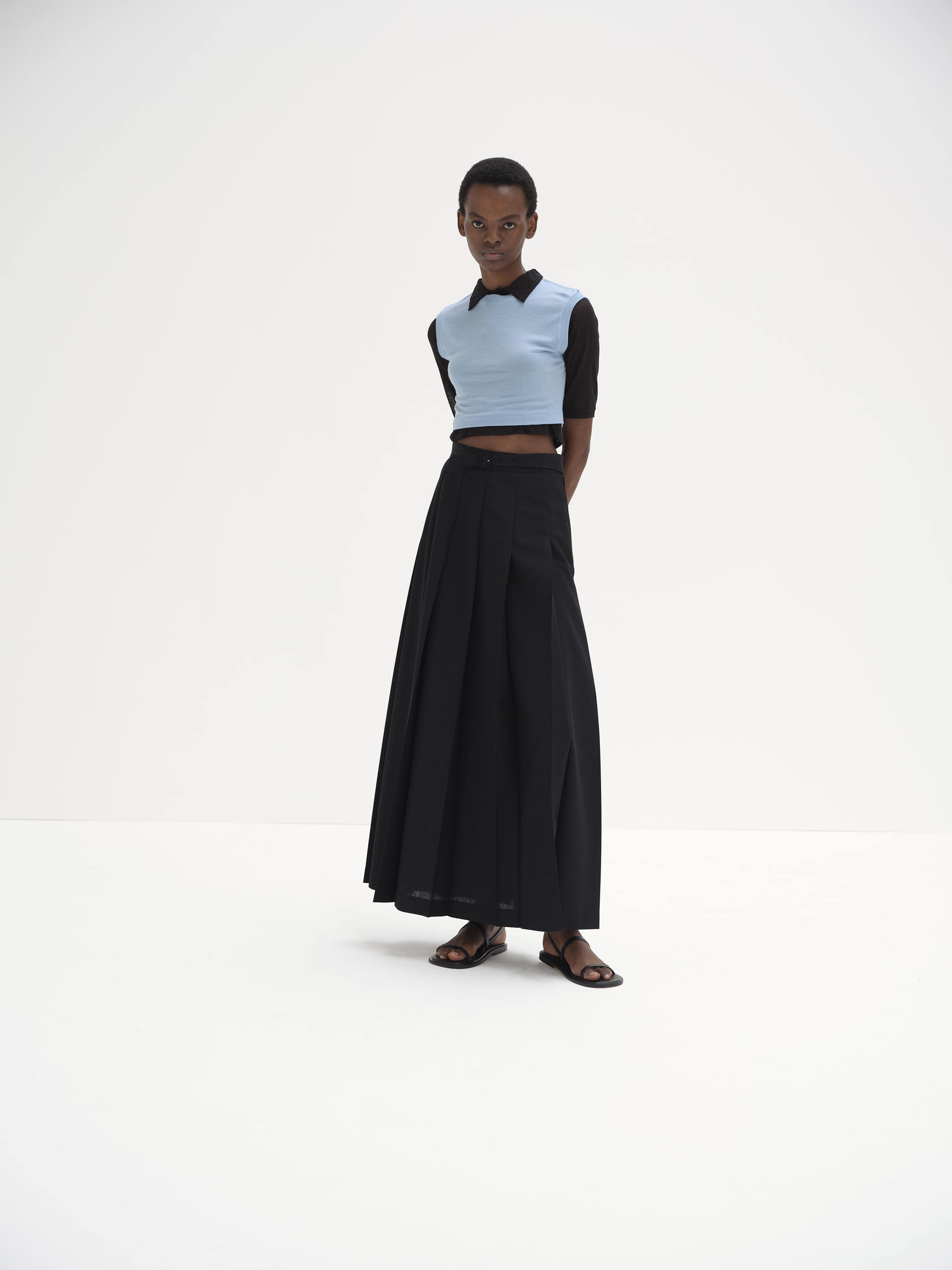 오라리 트로피컬 울 키드 모헤어 플리츠 스커트 AURALEE SKIRT 이미지 4