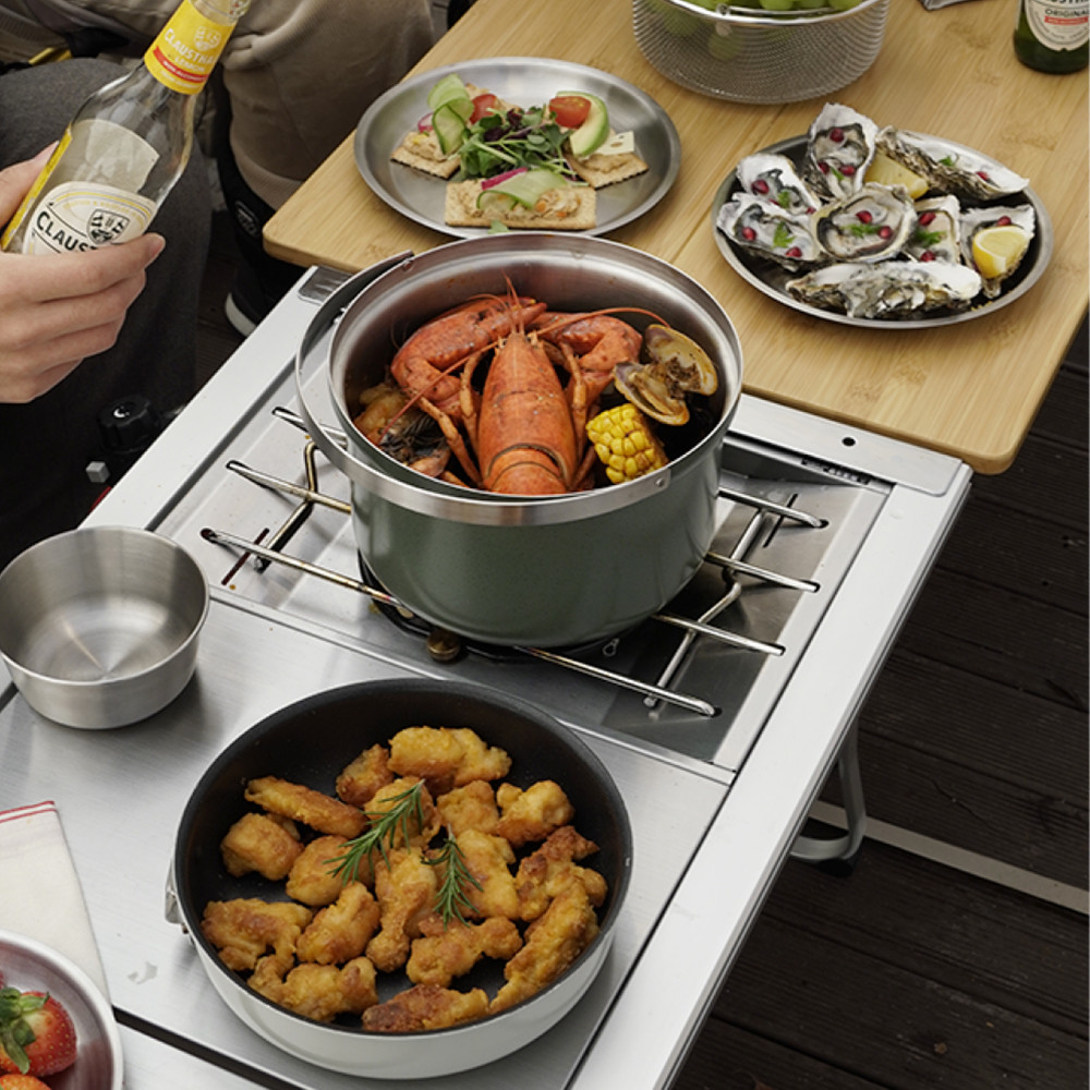 벨락 컬러9L 인덕션코펠 캠핑냄비세트 식기 포레스트그린