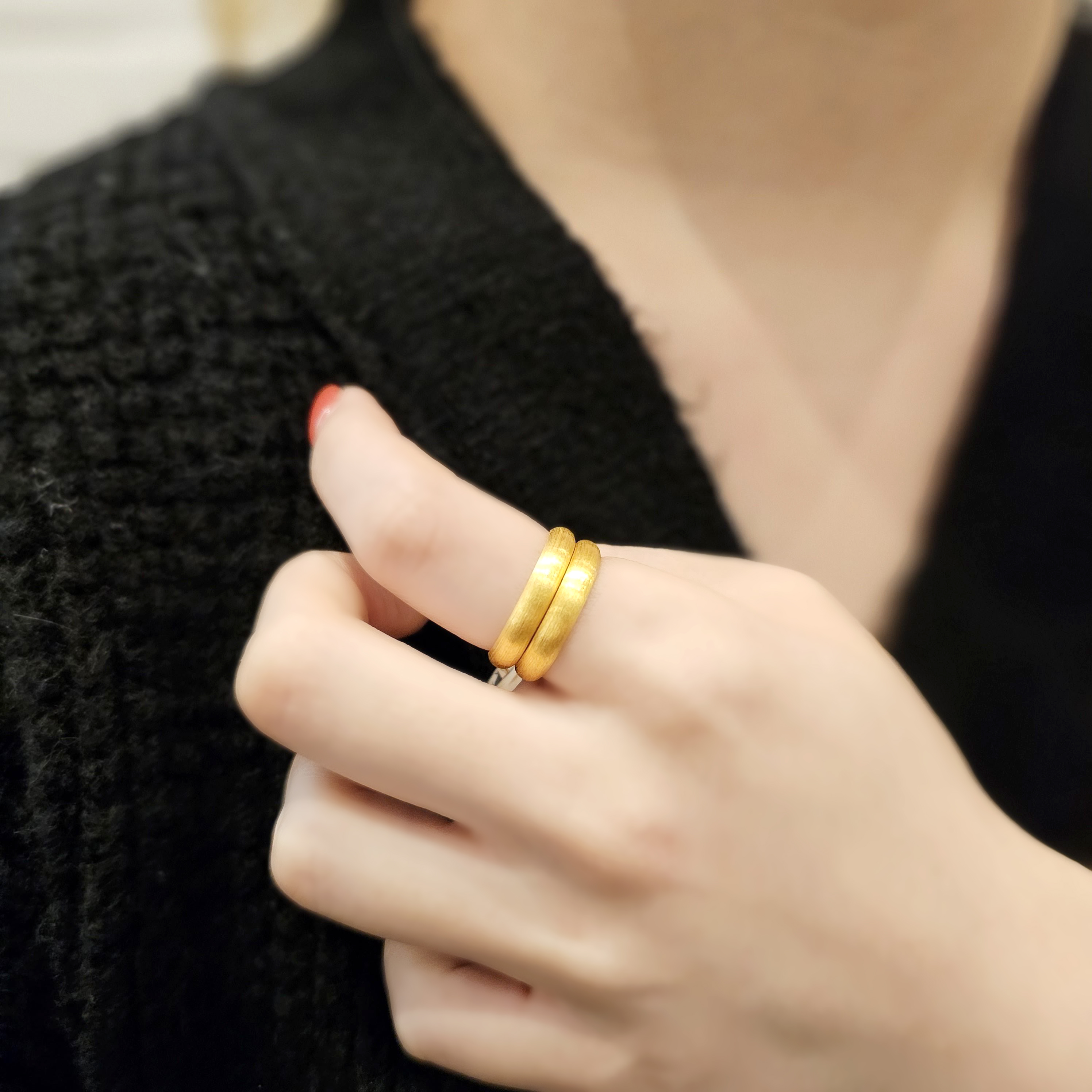 24k 엥게이지 금 쌍가락지 여자 순금반지 - 상세 이미지 4