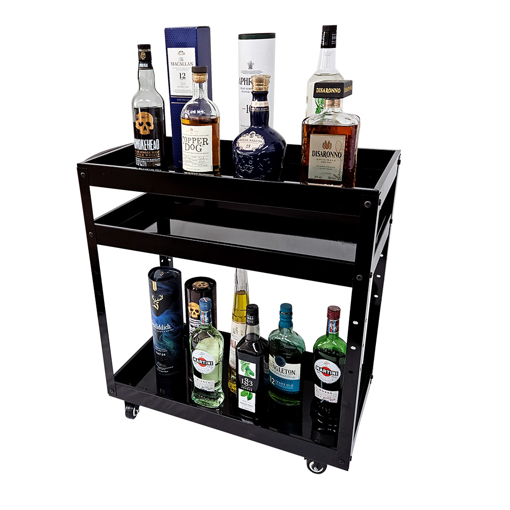 이동식 와인 트롤리 위스키 진열대 양주 트레이 위스키장 철제 3단 선반 bar BF-1