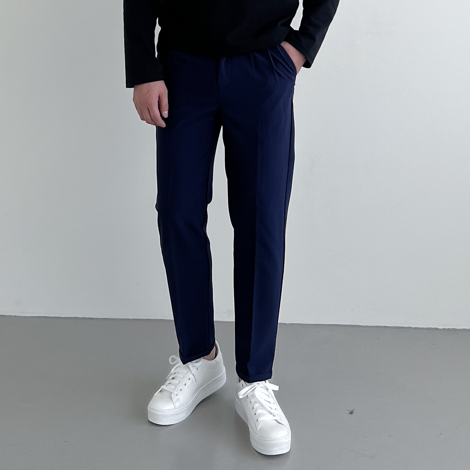 남자여름슬랙스 남자슬림핏슬랙스 테이퍼드 구김없는 링클프리바지 - 상세 이미지 5