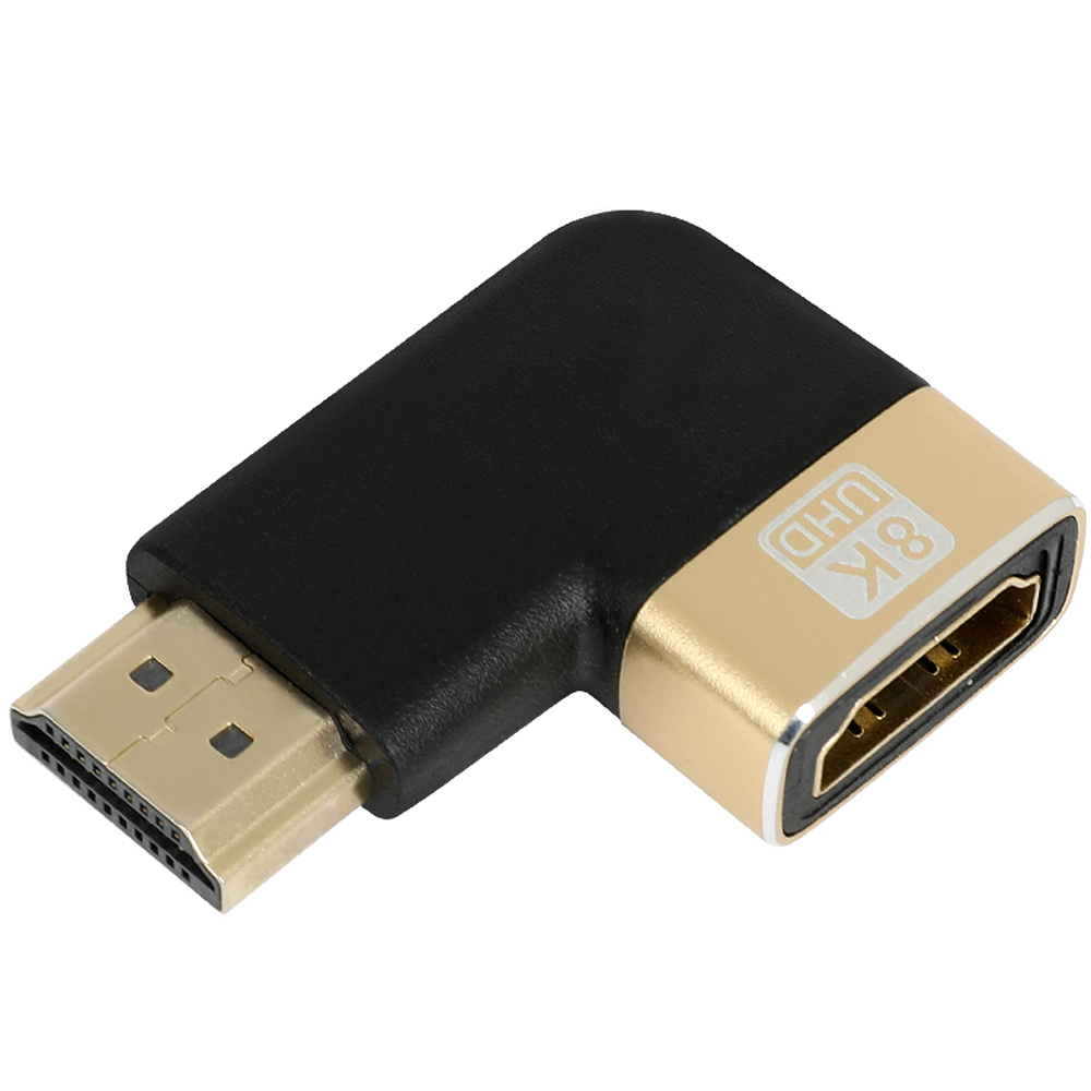 8K HDMI2.1 젠더 ㄱ자 젠더 좌향 꺾임 90도 암수 모니터 연장