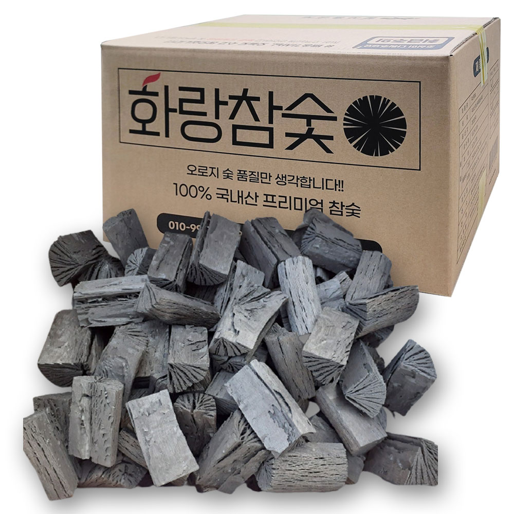 화랑 국산참숯 흑탄 M사이즈 캠핑 바베큐 펜션용 10kg, 1개