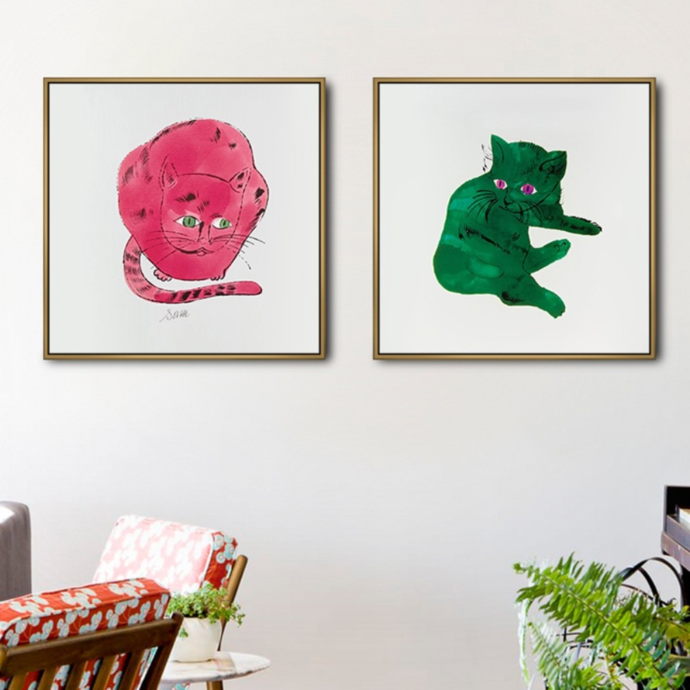 Andy Warhol 앤디워홀 고양이 액자 팝아트 그림 거실 에어비앤비 인테리어 감성 장식 - 상품 이미지