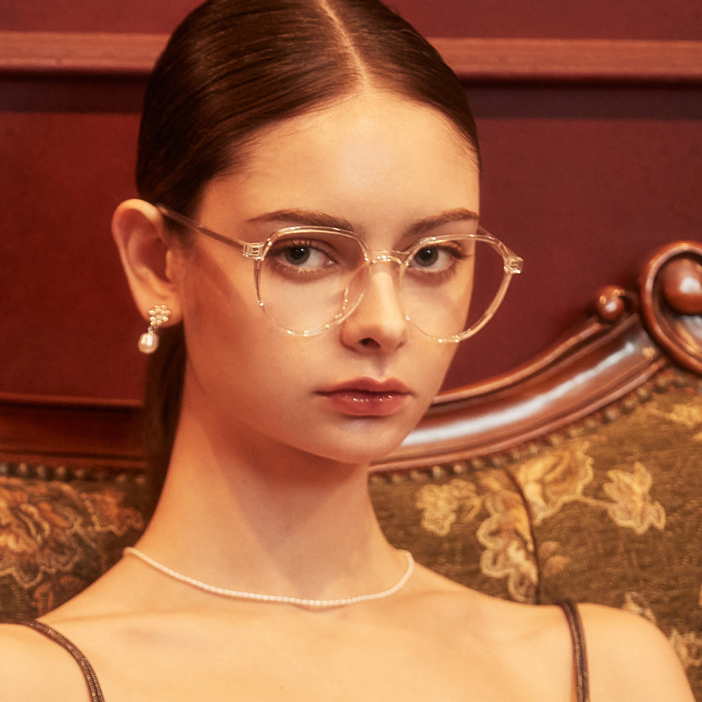 뿔테안경 크리스탈 다각형 빅사이즈 안경테