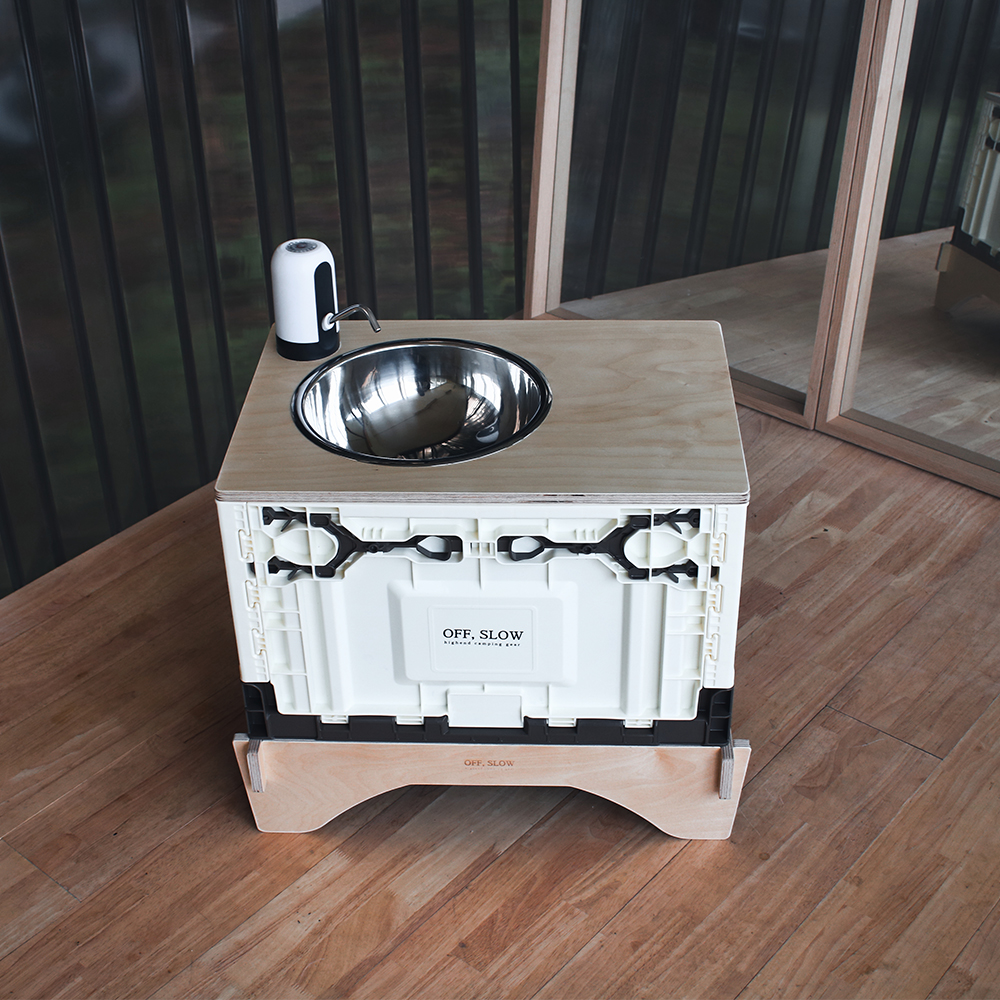 캠핑 세면대 개수대수전 싱크대 차박 간이 캠핑용 상판 고무나무 수전세트