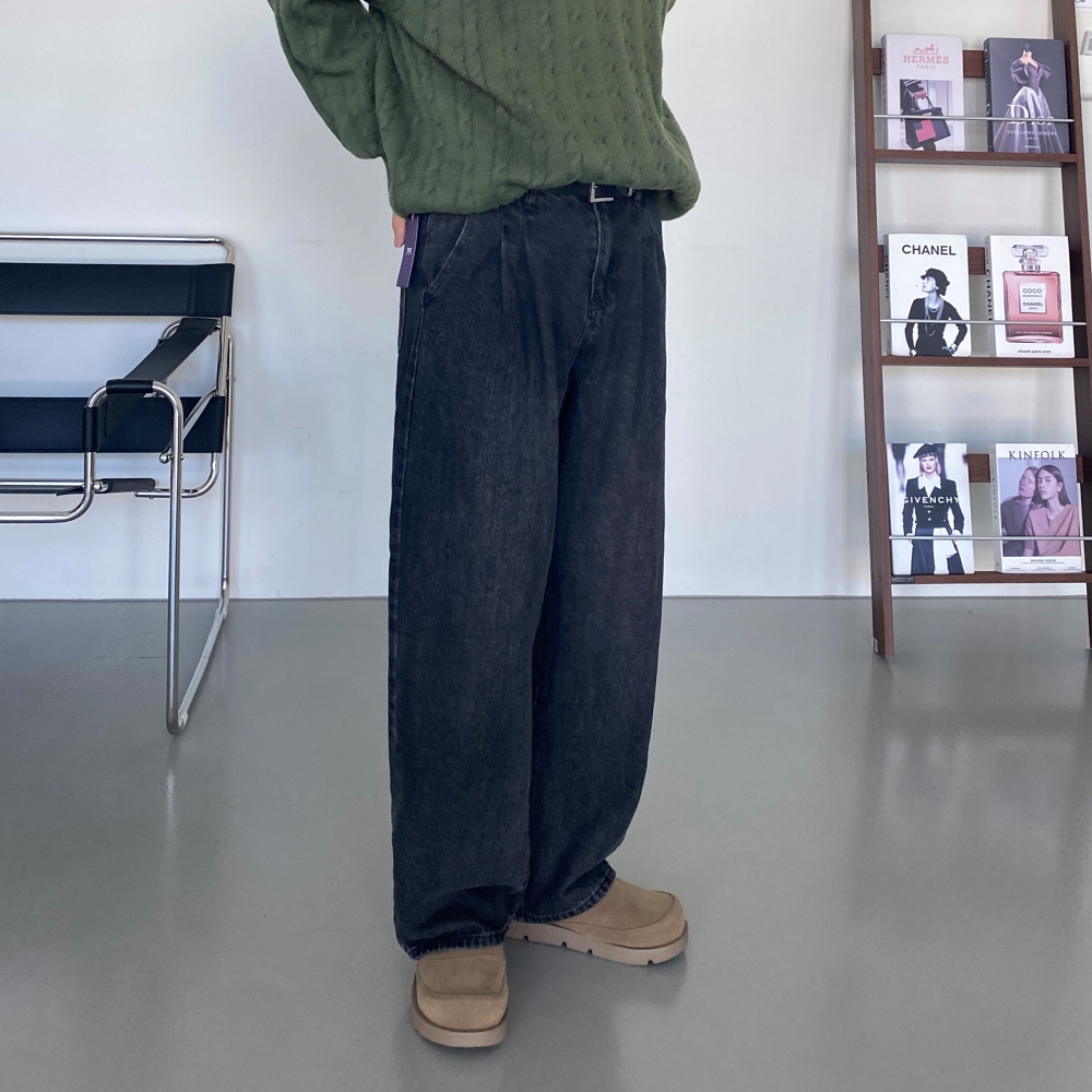 1+1 남자블랙진 남자진청바지 흑청바지 남성연청바지 이미지 2