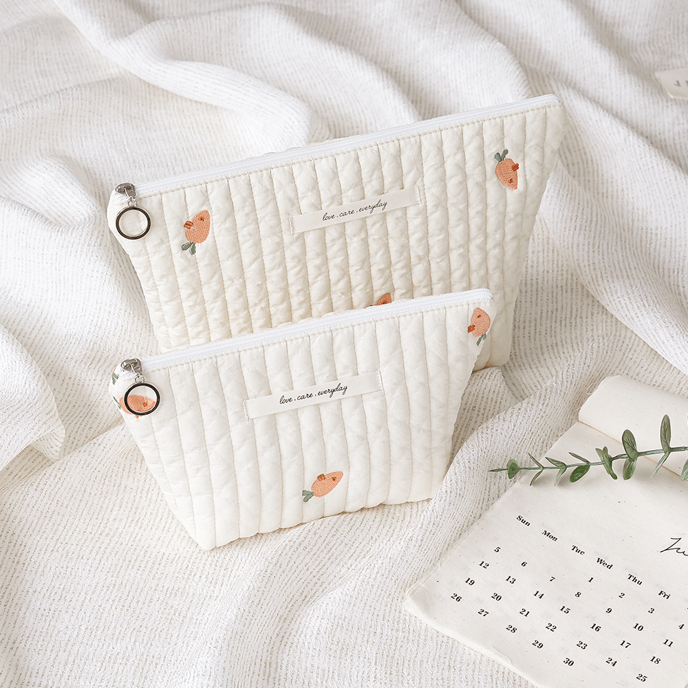 마롤로뜨 누빔면 아기 기저귀 화장품 파우치 아이보리 S 21x13