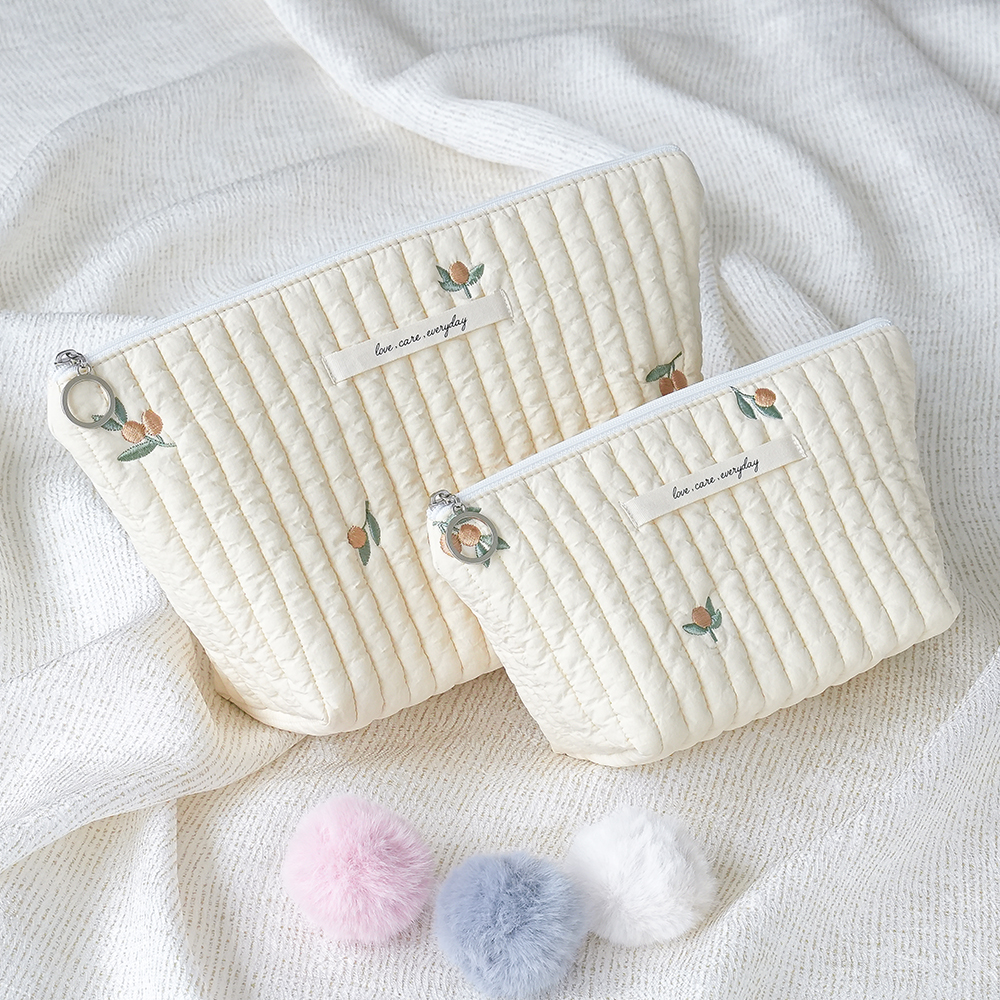 마롤로뜨 누빔면 아기 기저귀 화장품 파우치 아이보리 S 21x13