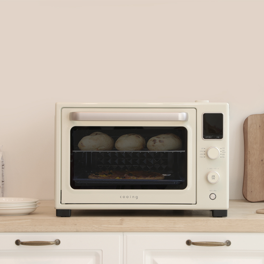 쿠잉 컨벡션스팀오븐 CON-S32 미니오븐기 가정용 에어프라이어 제과제빵 크림
