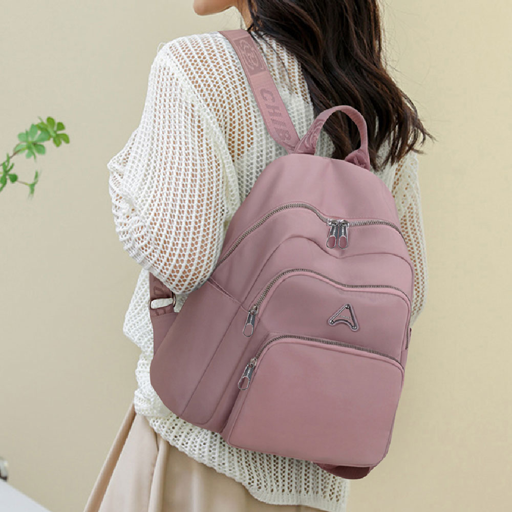 대학생 여대생 깔끔한 백팩 엄마 나들이 외출 여행 심플한 백팩 아담한 미들 등에매는 가방 - 상품 이미지