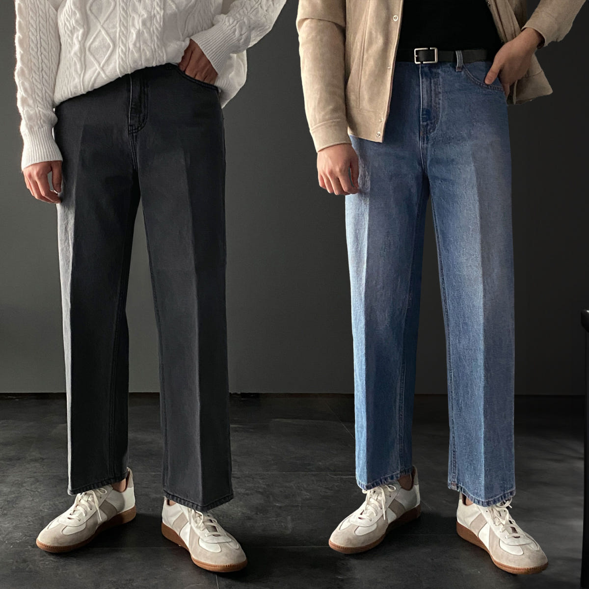 블루트 남자청바지 반밴딩