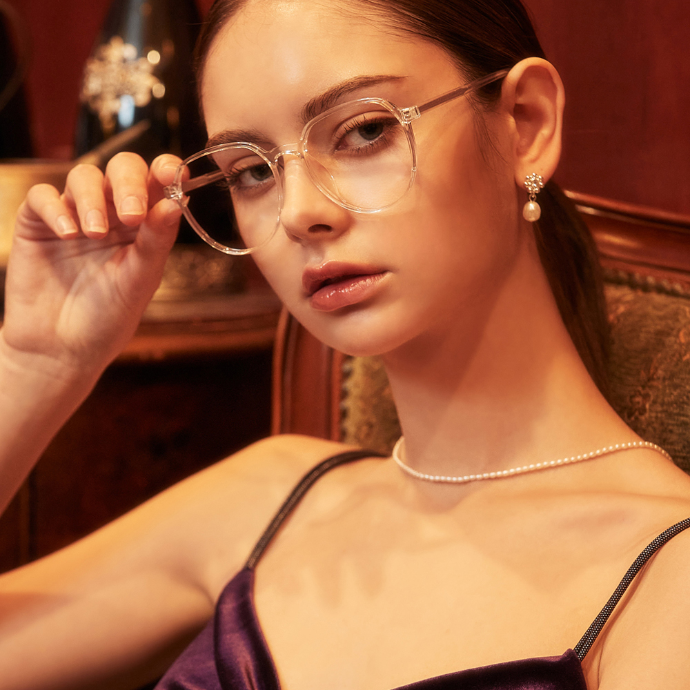 뿔테안경 크리스탈 다각형 빅사이즈 안경테