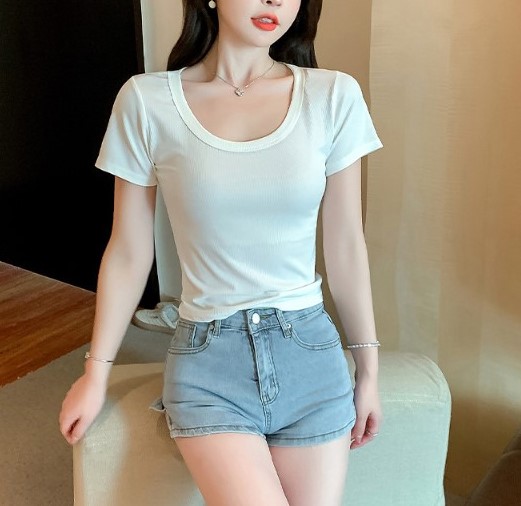 휘뚜루마뚜루 편안한 티셔츠 기본핏 스판짱짱 골지 반팔티 - 상세 이미지 3