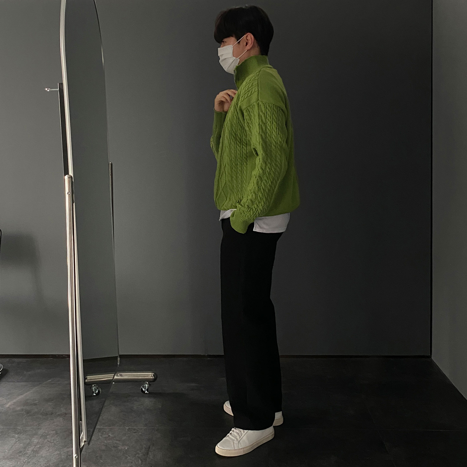 남자반집업니트 남자꽈배기니트 이미지 3