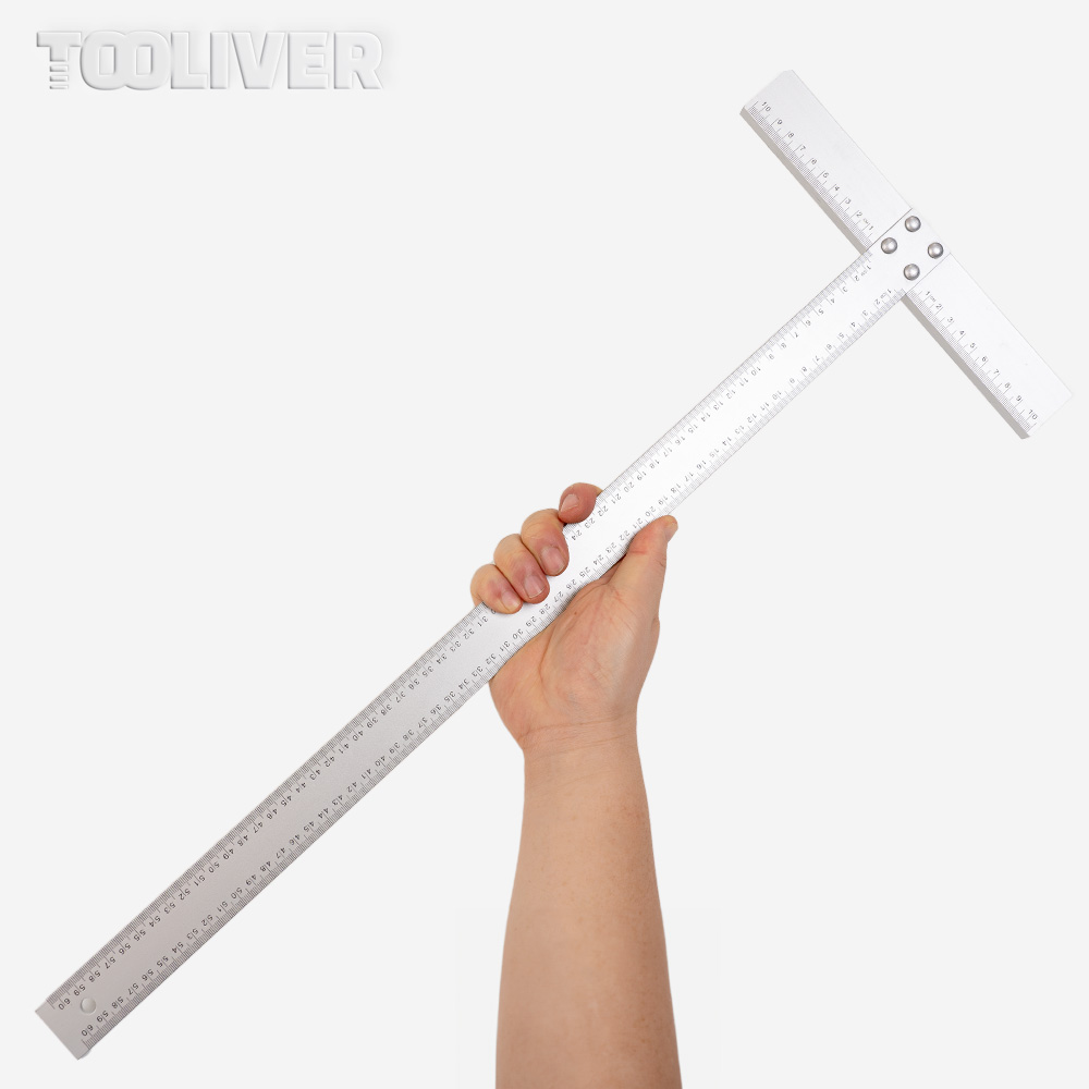 티자 T자 알루미늄 직각자 타일 제도용 60cm 폭 35mm - 상품 이미지
