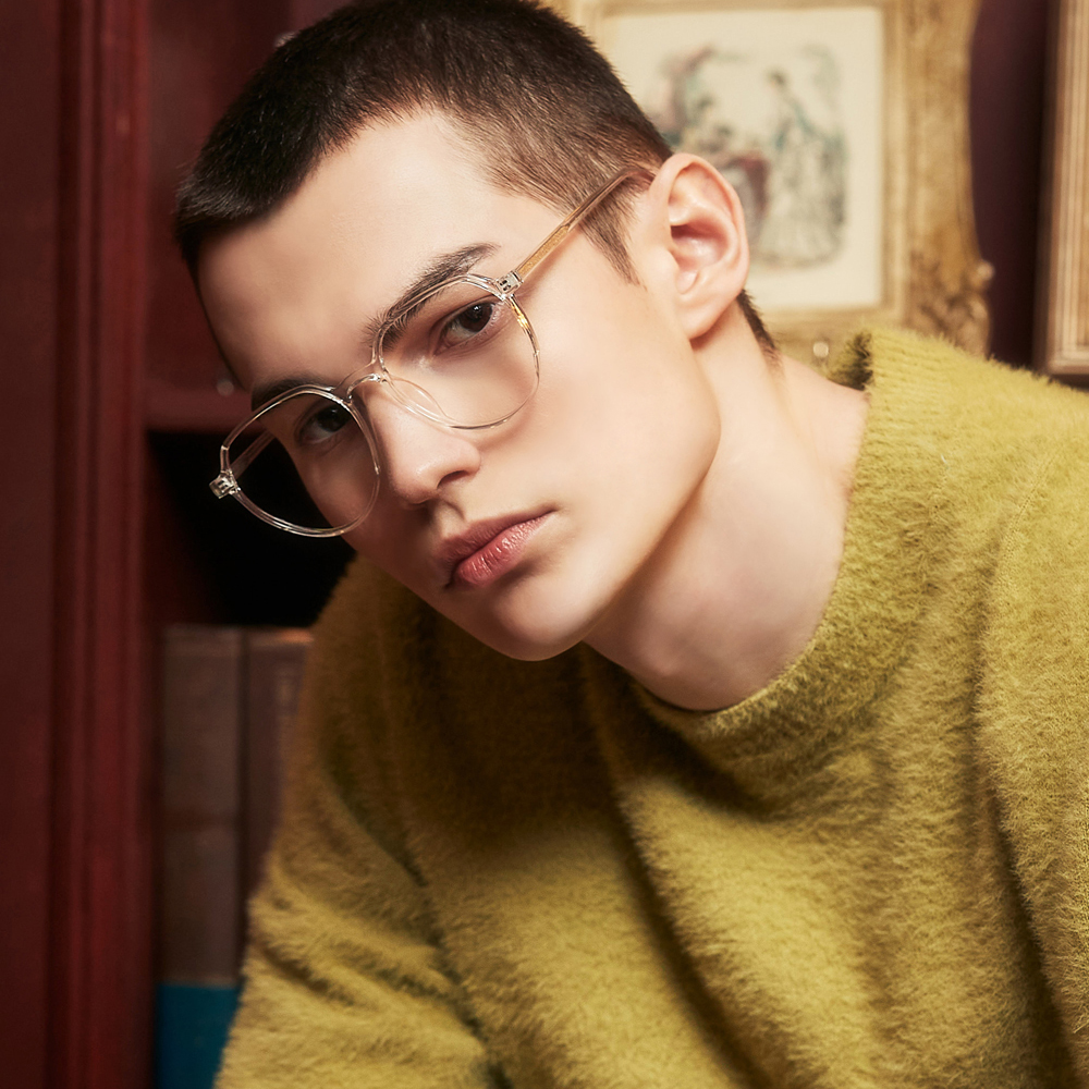 뿔테안경 크리스탈 다각형 빅사이즈 안경테