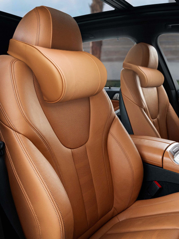 지엠지모터스 차량용 목쿠션 자동차 목베개 헤드레스트 목받침 메모리폼 리얼넥 브라운 이미지 2