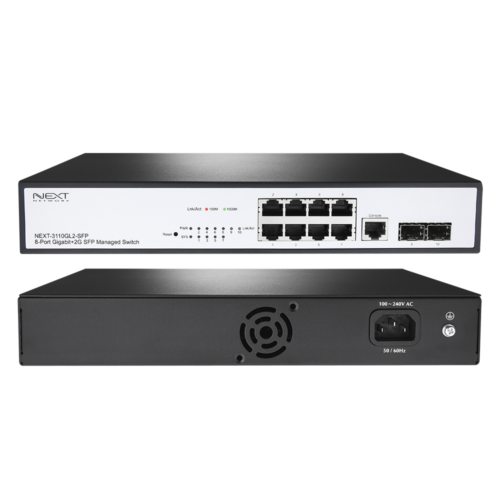 NEXT 3110GL2-SFP 8포트 매니지먼트 웹스마트 기가 스위치허브 2SFP - 상품 이미지