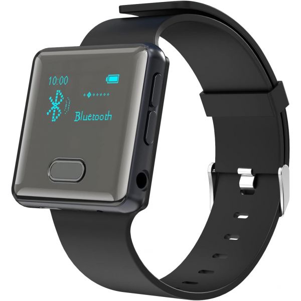 블루투스가 포함된 wiwoo MP3 플레이어, 시계 밴드와 클립이 16GB Sport Bluetooth 플레이어 FM 라디오 음성 녹음기 페도미터 마이크로 SD... 