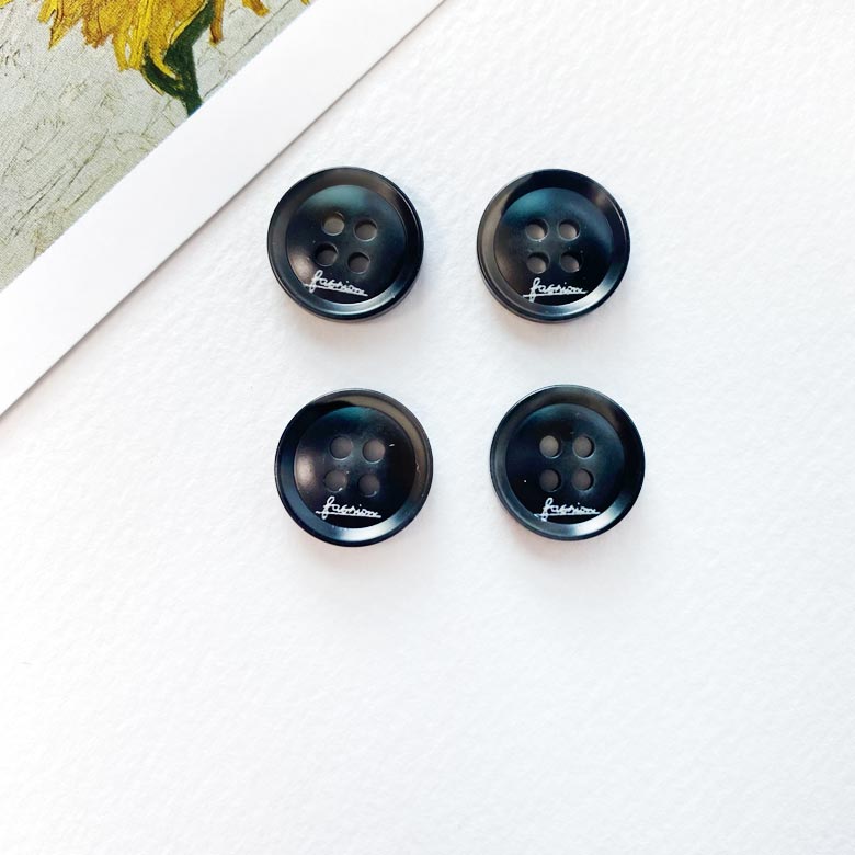 (1p) fashion 로고 4구 투톤패턴 코트단추 정장단추 - 15mm 18mm - 상세 이미지 3