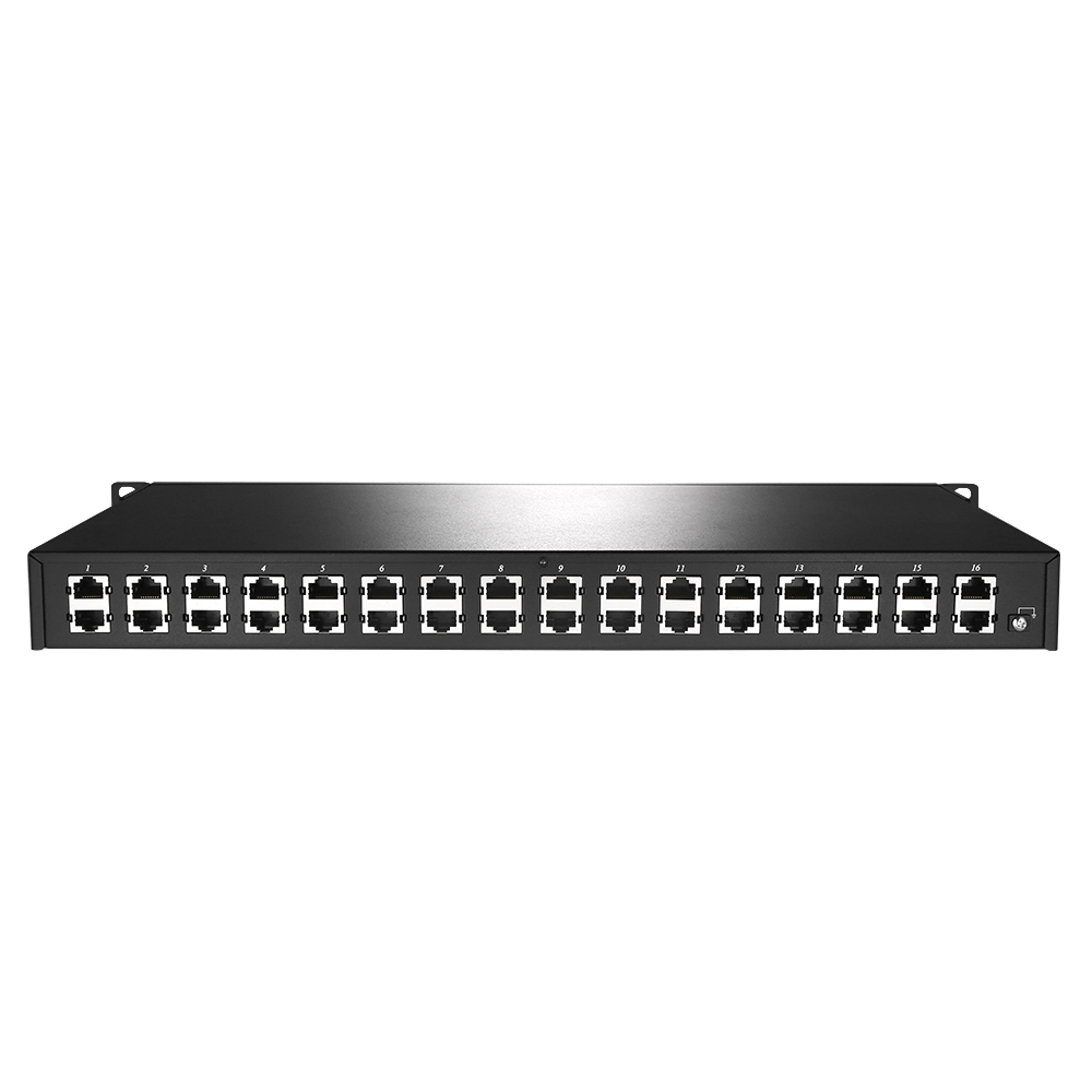 16포트 POE 서지보호기 렉타입 낙뢰보호 반응속도 1ns이하 최대 4KV NEXT-1616SP-P - 상품 이미지