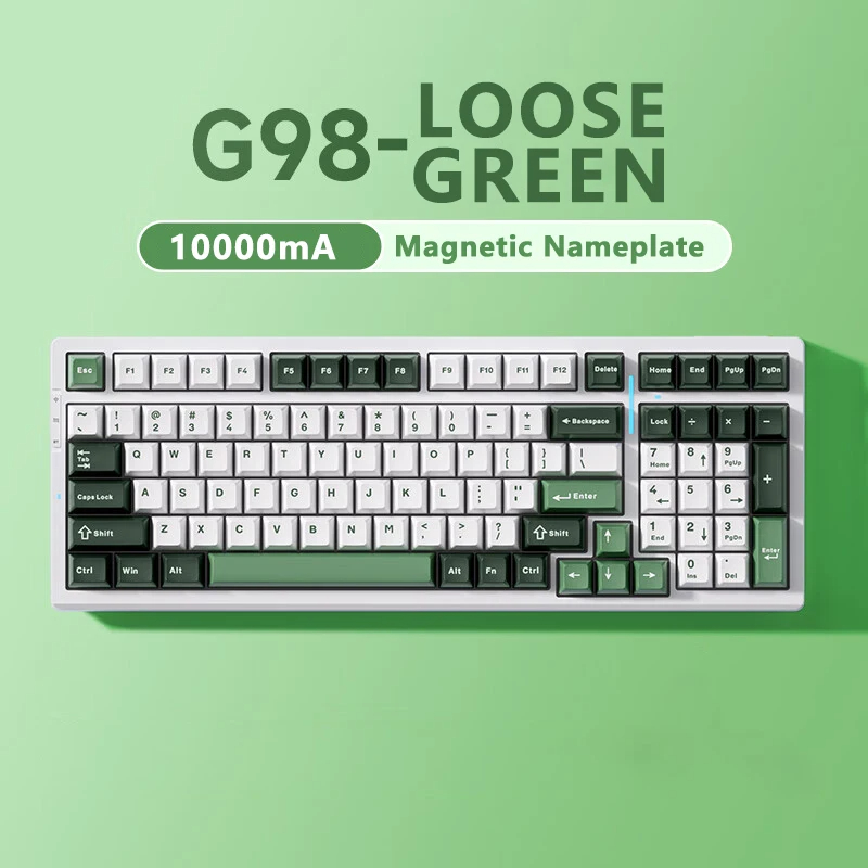 MCHOSE G98 기계식 키보드 핫스왑 gasket 구조 3모드 게이밍 기계식 키보드 블루 이미지 6