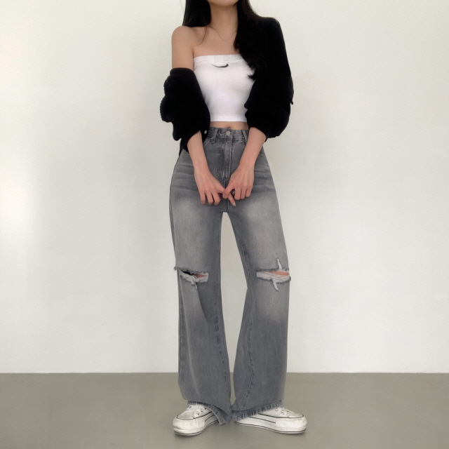 ❤️3일만할인❤️ [3단기장/퀄리티예술✨]컴백 브러쉬 오픈구제 찢청 워싱 루즈핏 와이드 데님 팬츠 상세 이미지 40