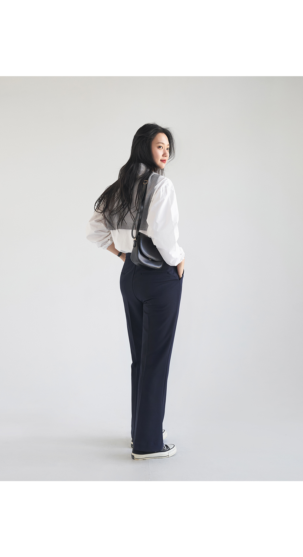 [3천장돌파][MADE] 빅사이즈 M-4XL 최강 스판 히든밴딩 하이웨스트 세미 부츠컷 슬랙스 팬츠 하객룩 상세 이미지 23