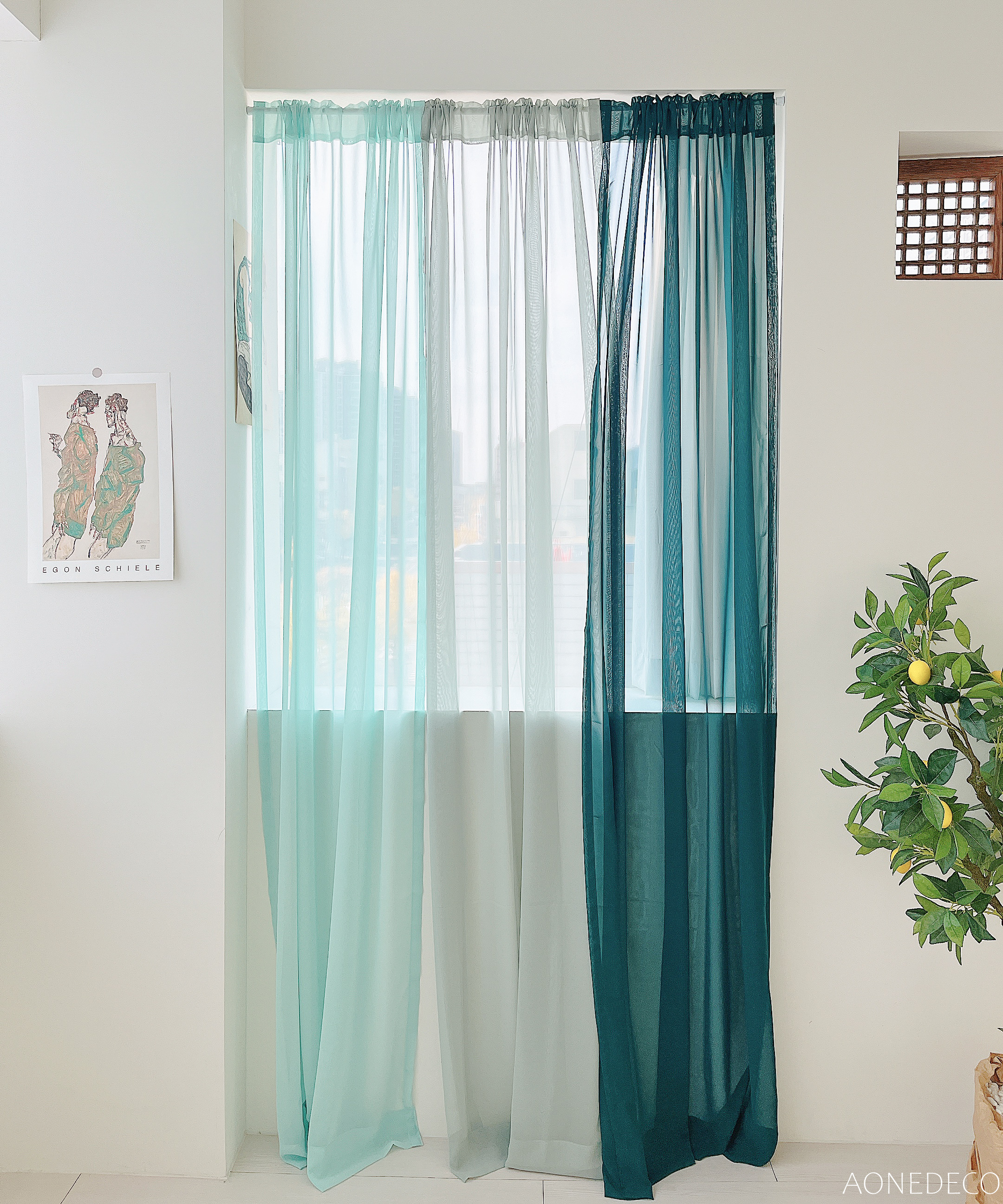 쉬폰커튼 컬러 믹스 20종 봉주름 나비주름커텐