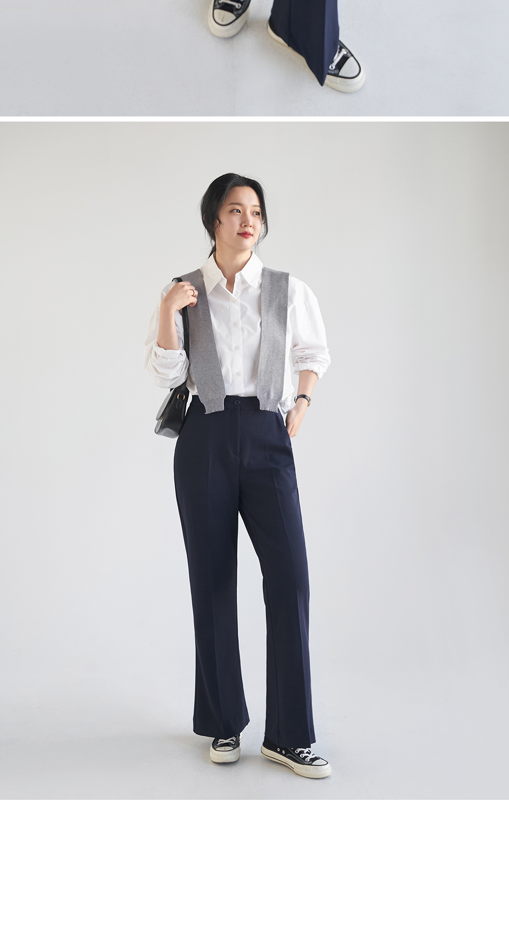 [3천장돌파][MADE] 빅사이즈 M-4XL 최강 스판 히든밴딩 하이웨스트 세미 부츠컷 슬랙스 팬츠 하객룩 상세 이미지 22