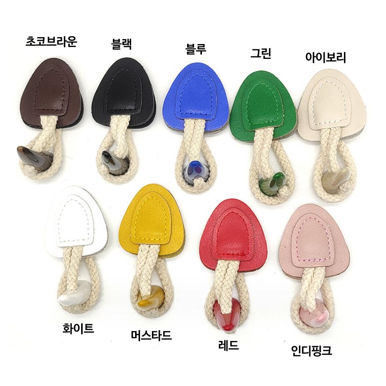 고급 인조가죽 컬러풀 떡볶이단추 코트단추 포인트단추 - 상세 이미지 2