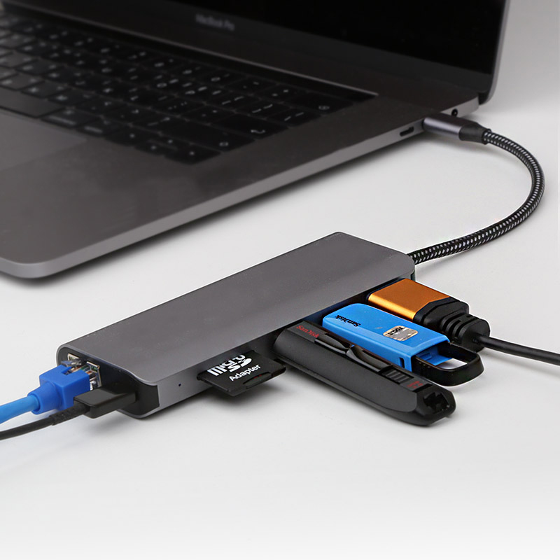 넥스트유 6in1 C타입 USB HDMI 랜선 카드리더기 멀티허브 326TCH - 상세 이미지 4