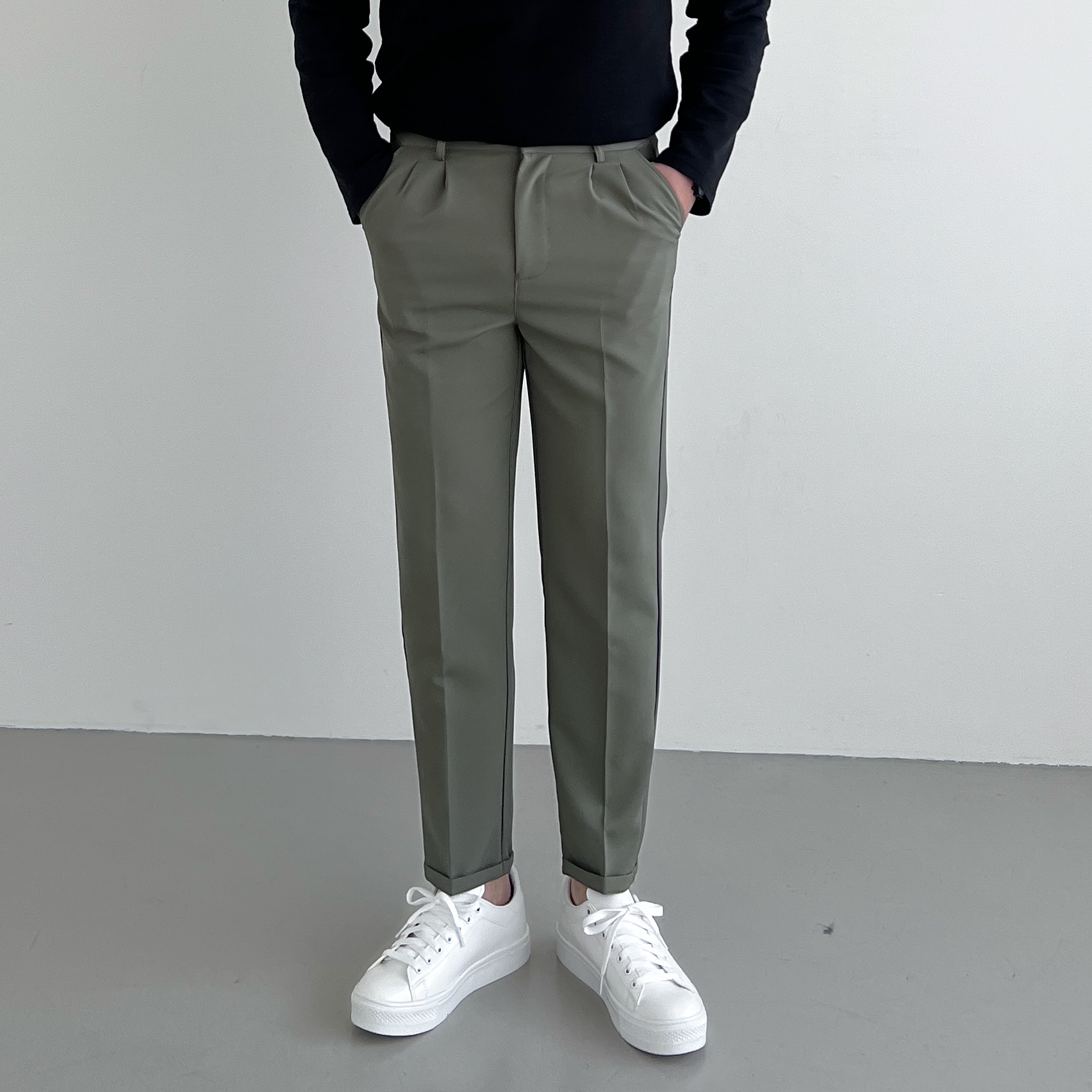 남자여름슬랙스 남자슬림핏슬랙스 테이퍼드 구김없는 링클프리바지 - 상세 이미지 3